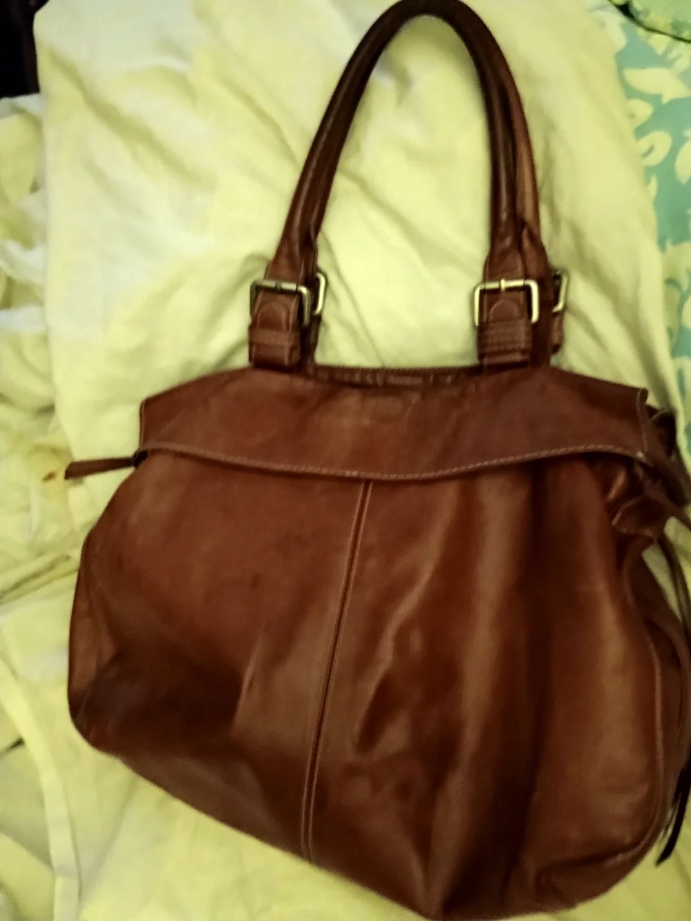 SUNDANCE BROWN ITALIAN LEATHER HANDBAG!! BEAUTIFUL! DISTRESSED